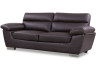 Canapé fixe en cuir reconstitué et PVC "Dallas" - 210 x 88 x 90 cm - 3 places - Chocolat
