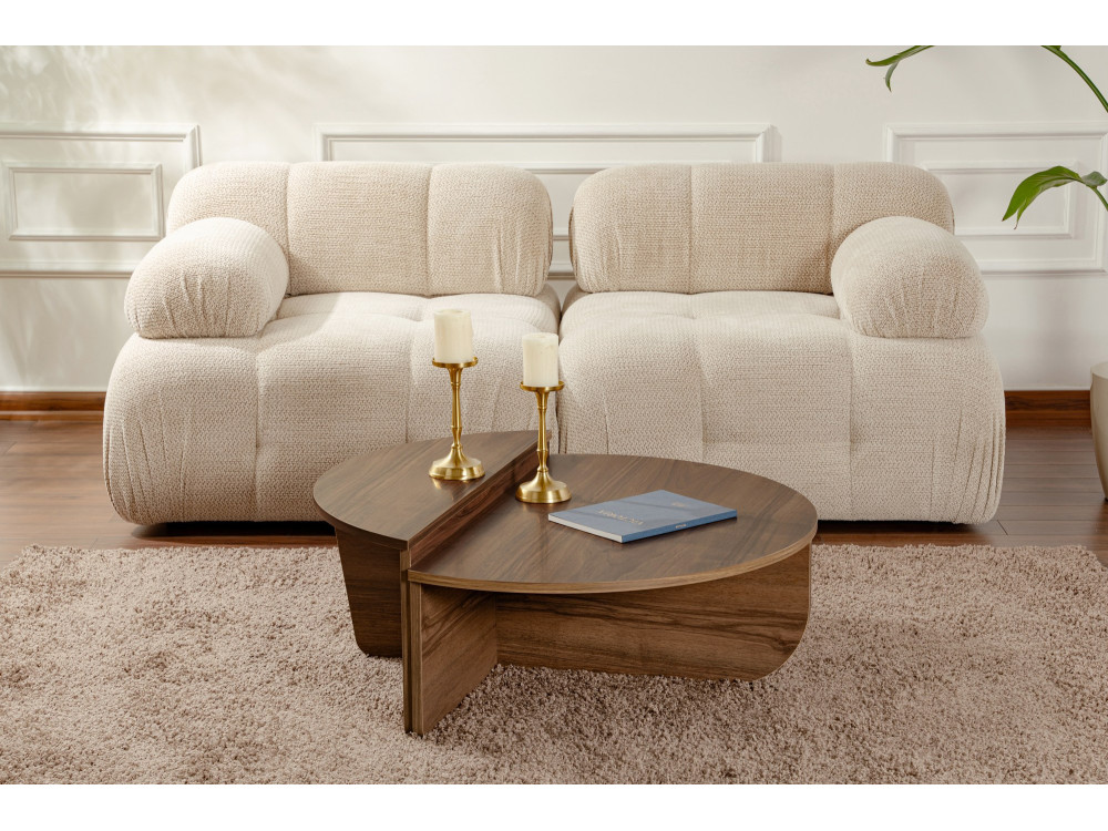 Table basse en bois "Orion" - 90 x 60 x 30 cm - Noyer