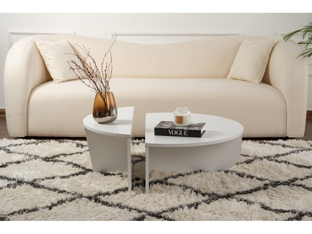 Table basse en bois "Orion" - 90 x 60 x 30 cm - Blanc