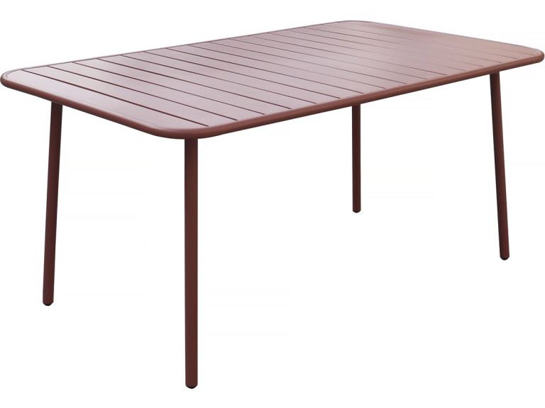 Table jardin en métal "Bilbao" - 150 x 90 x 71 cm - Terracotta