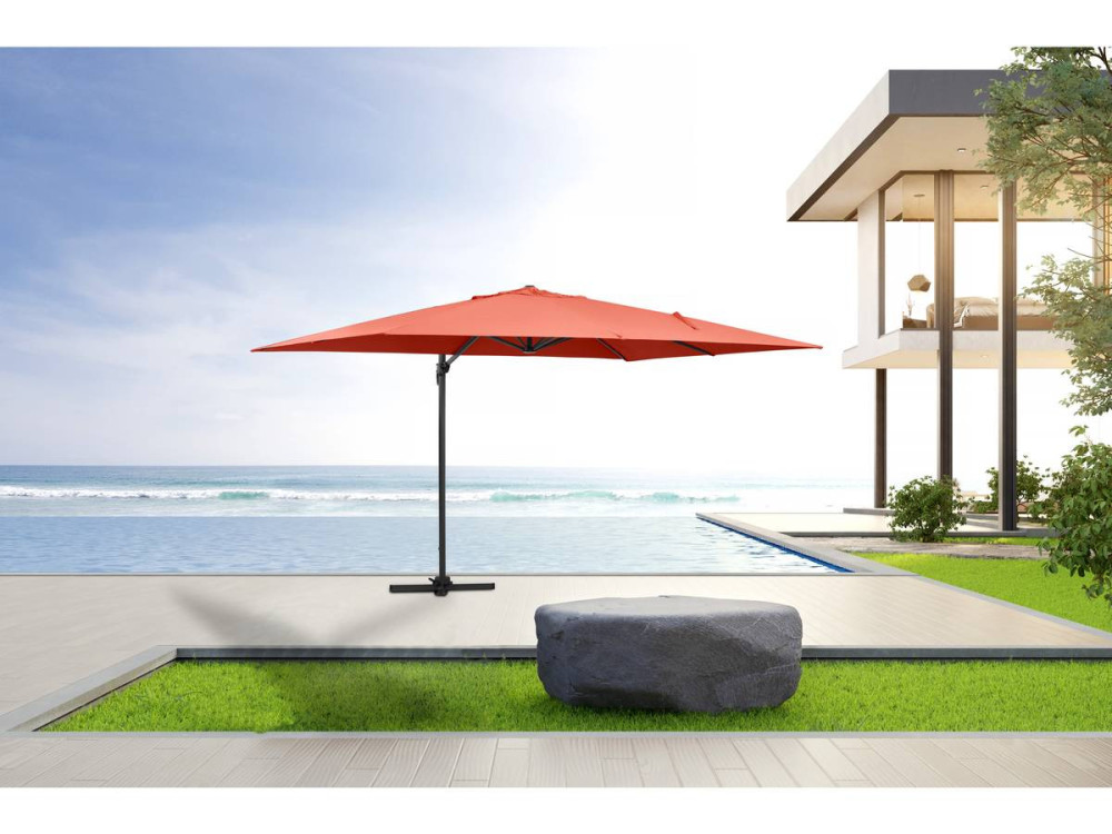 Parasol déporté "Sun 4" - 3 x 4 m - Rouge