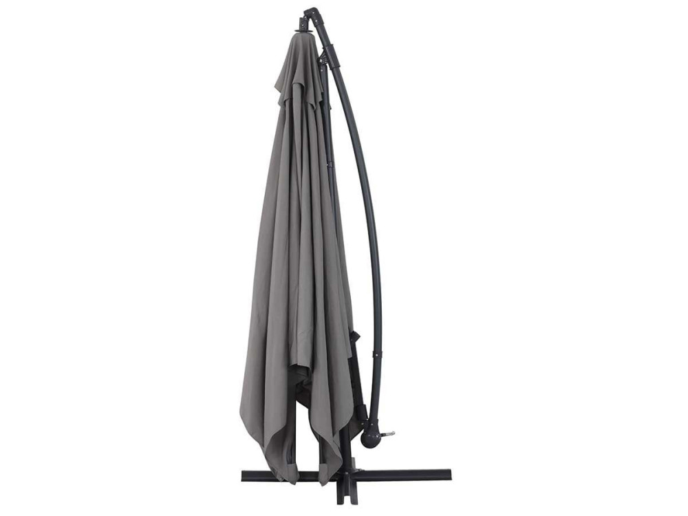 Parasol jardin déporté  Alu "Ilios 3" - Carré - 3 x3 m - Gris