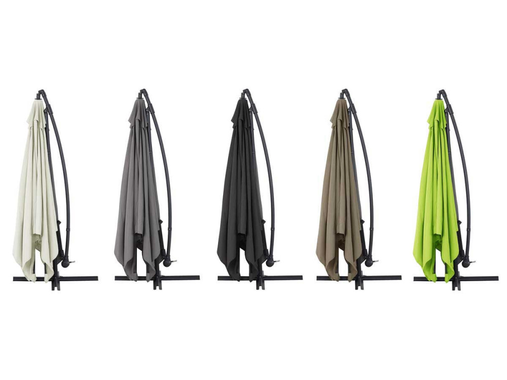 Parasol jardin déporté  Alu "Ilios 3" - Carré - 3 x3 m - Gris