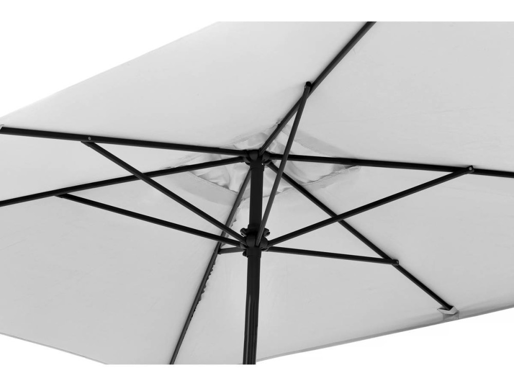 Parasol rectangulaire inclinable "Sol 2" - 2 x 3 m - Gris