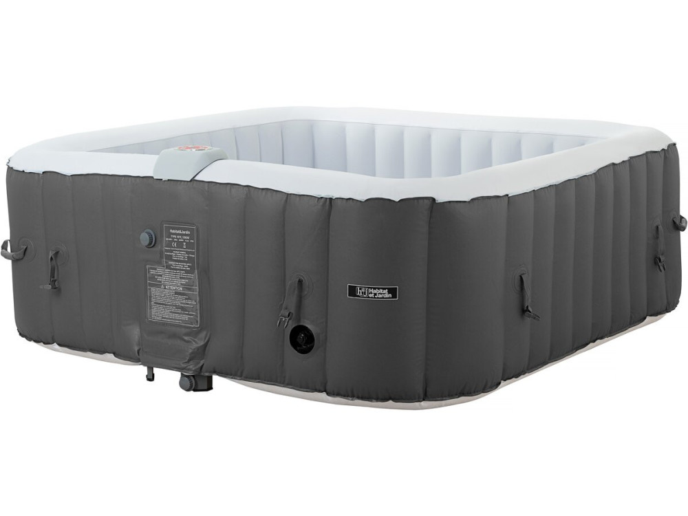 Spa gonflable "RIVIERA" en PVC - 6 places - Gris/blanc