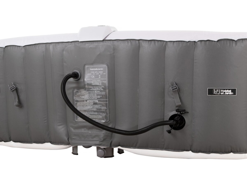 Spa gonflable "RIVIERA" en PVC - 6 places - Gris/blanc