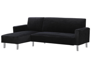 Canapé d'angle tissu réversible "Rio" - 4 places - Gris anthracite
