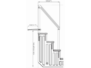 Escalier simple pour piscine en plastique 2