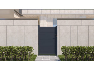 Portillon aluminium "Marc" - 101.2 x 155.9 cm - Gris 2