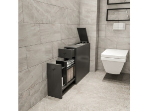 Meuble de salle de bain en bois "Calencia" - 60 x 19 x 55 cm - Gris anthracite 2