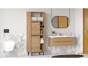 Meuble de salle de bain en bois "ON10C" - 60 x 46 x 161 cm - Marron 2