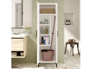 Armoire multifonctionnelle en bois "Jienna" - 50 x 36 x 165 cm - Blanc 2