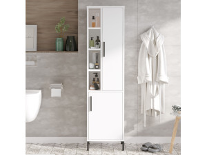 Armoire multifonctionnelle en bois "Vile" - 45 x 35 x 174 cm - Blanc 2