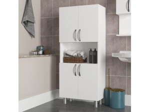 Meuble de salle de bain en bois "William" - 59 x 29 x 140 cm - Blanc 2