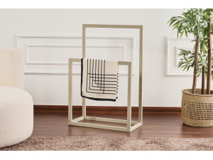 Porte-serviettes en métal "Gediz" - 25 x 60 x 90 cm - Taupe 2