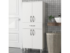 Meuble de salle de bain en bois "Arizona" - 59 x 31 x 140 cm - Blanc 2