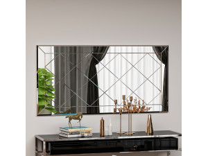 Miroir en bois "Pauli" - 120 x 60 cm - Blanc 2