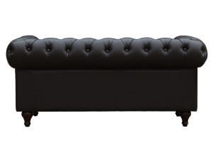 Canapé fixe Chesterfield "Aliza" - 157 x 82 x 70 cm - 2 places - Marron 2