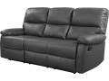 Canapé relax "Lincoln" - 197 x 89 x 103 cm - 3 places - Noir - Gris
