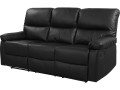 Canapé relax "Lincoln" - 197 x 89 x 103 cm - 3 places - Noir - Noir