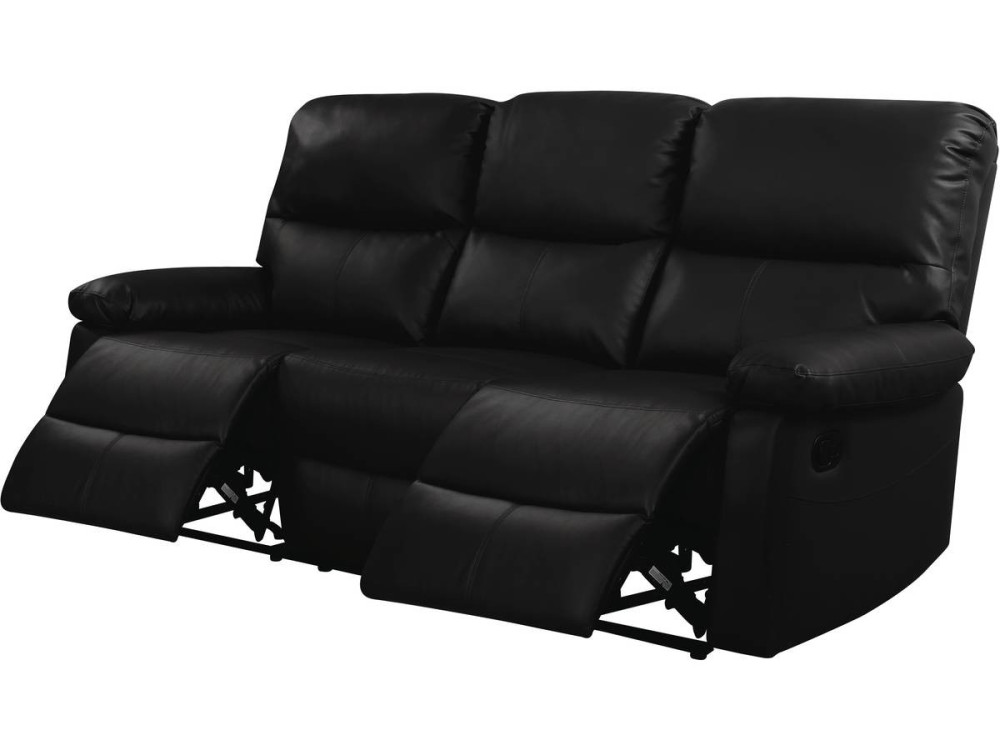 Canapé relax "Lincoln" - 197 x 89 x 103 cm - 3 places - Noir