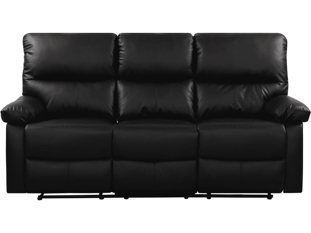 Canapé relax "Lincoln" - 197 x 89 x 103 cm - 3 places - Noir
