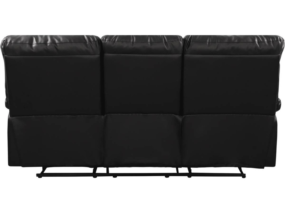 Canapé relax "Lincoln" - 197 x 89 x 103 cm - 3 places - Noir