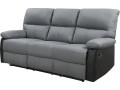 Canapé relax "Lincoln" - 197 x 89 x 103 cm - 3 places - Noir - Noir / Gris foncé