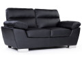 Canapé fixe en cuir reconstitué et PVC "Dallas" - 169 x 88 x 90 cm - 2 places - Noir