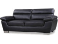 Canapé fixe en cuir reconstitué et PVC "Dallas" - 169 x 88 x 90 cm - 2 places - Blanc - Noir