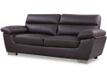 Canapé fixe en cuir reconstitué et PVC "Dallas" - 169 x 88 x 90 cm - 2 places - Blanc - Chocolat