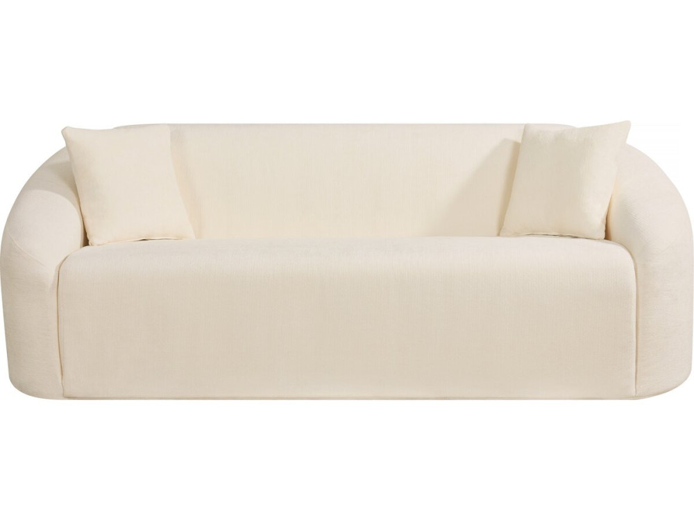 Canapé droit fixe en tissu "Ondine" - 3 places - Beige