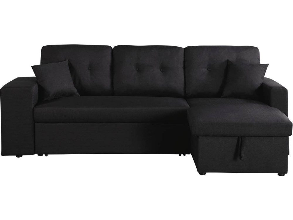 Canapé d'angle convertible/réversible "Axel" - 3 places - Noir