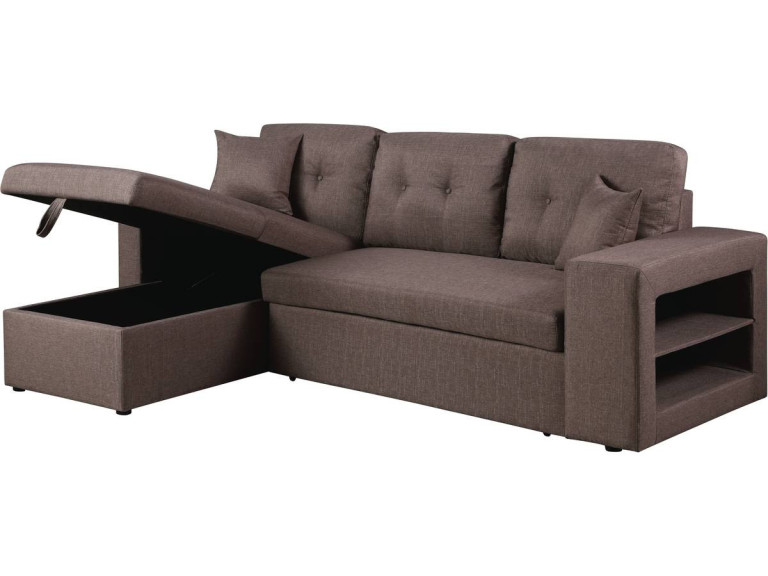 Canapé d'angle convertible/réversible "Axel" - 3 places - Taupe