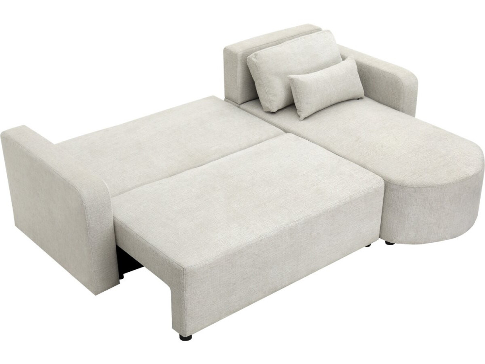 Canapé d'angle convertible/réversible en tissu "Charles" - 3 places - Beige