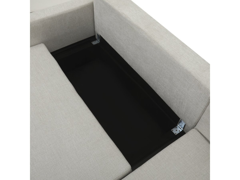 Canapé d'angle convertible/réversible en tissu "Charles" - 3 places - Beige