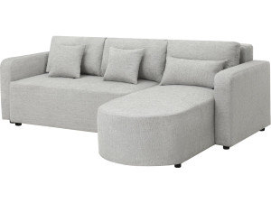 Canapé d'angle convertible et reversible en tissu "Charles" - 3 places - Gris