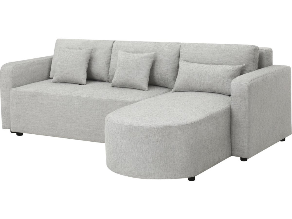 Canapé d'angle convertible et reversible en tissu "Charles" - 3 places - Gris