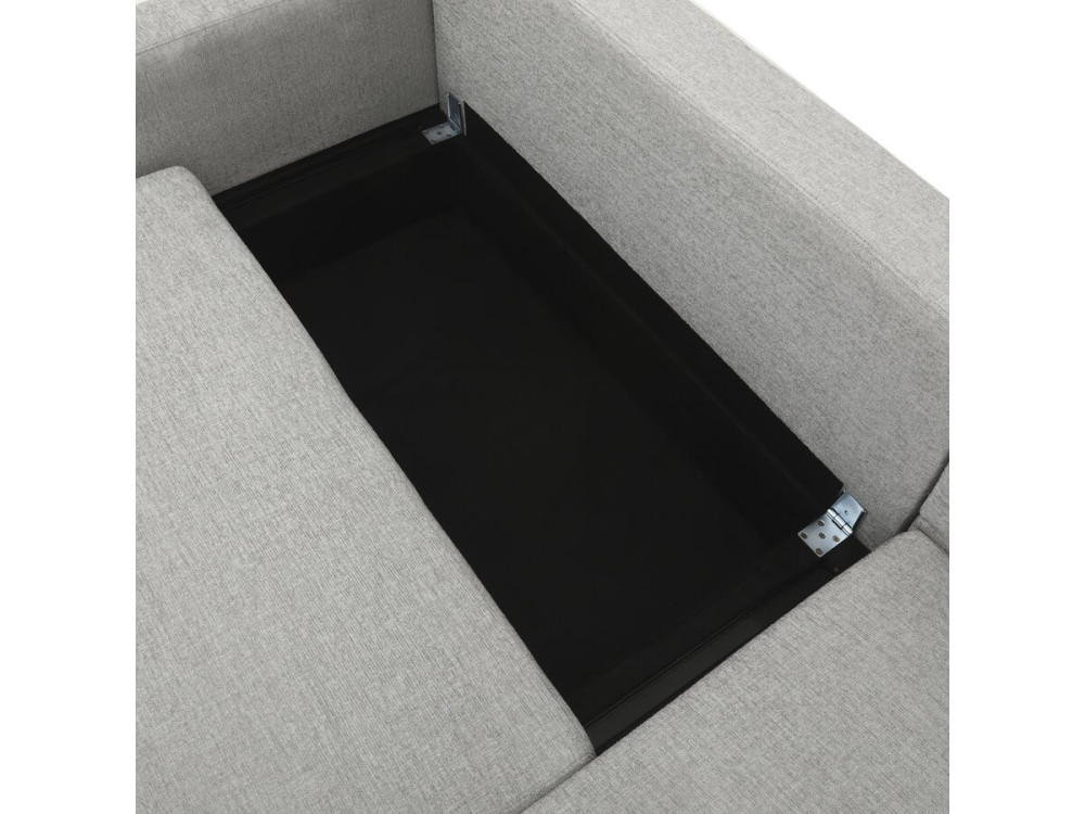 Canapé d'angle convertible et reversible en tissu "Charles" - 3 places - Gris