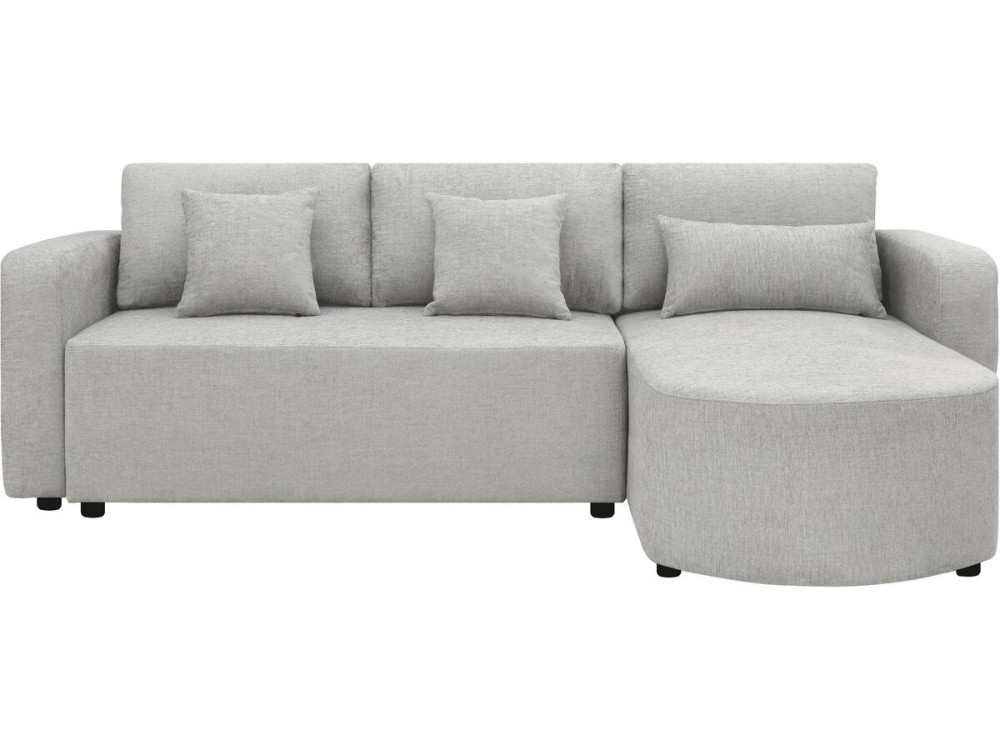 Canapé d'angle convertible et reversible en tissu "Charles" - 3 places - Gris
