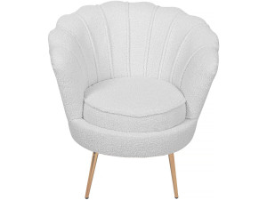 Fauteuil bouclette "Floria" - 75 x 68 x 77,5 cm -  Blanc 2