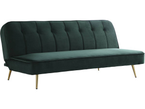 Canapé Clic Clac velours "James" - 180 x  83 x 75 cm - 3 places - Vert foncé. 2