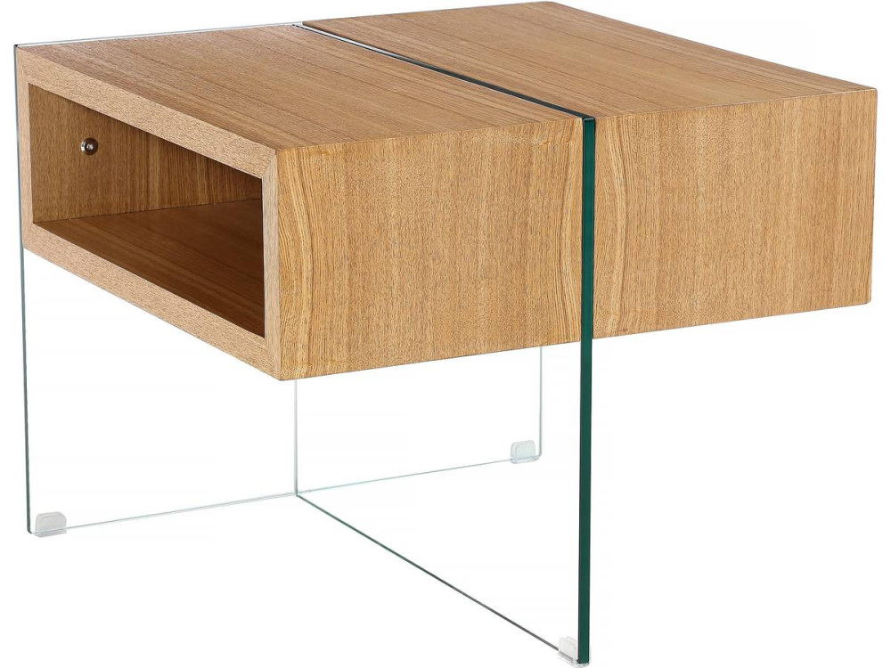 Table basse "Venezia" - 60 x 60 x 50 cm -  Finition chêne