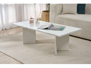 Table basse en bois "Sabin" 119 x 60 x 40 cm - Blanc 2
