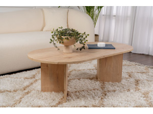 Table basse en bois "Sable" - 60 x 119 x 40 cm - Chêne Saphir 2