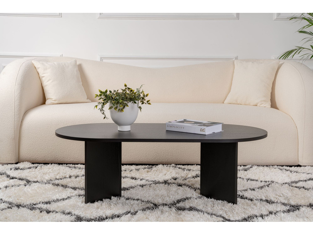 Table basse en bois "Sable" - 60 x 119 x 40 cm - Bois Noir