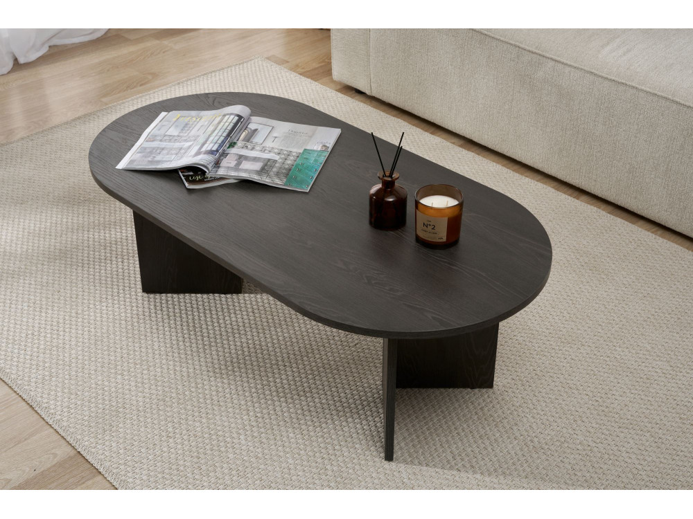 Table basse en bois "Sable" - 60 x 119 x 40 cm - Lumière Noire