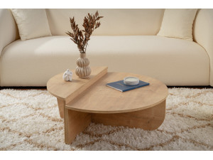 Table basse en bois "Orion" - 90 x 60 x 30 cm - Chêne miel 2