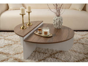 Table basse en bois "Orion" 90 x 60 x 30 cm - Noyer 2