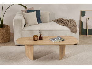 Table basse en bois "Ovalis" - 130 x 65 x 40 cm - Chêne 2
